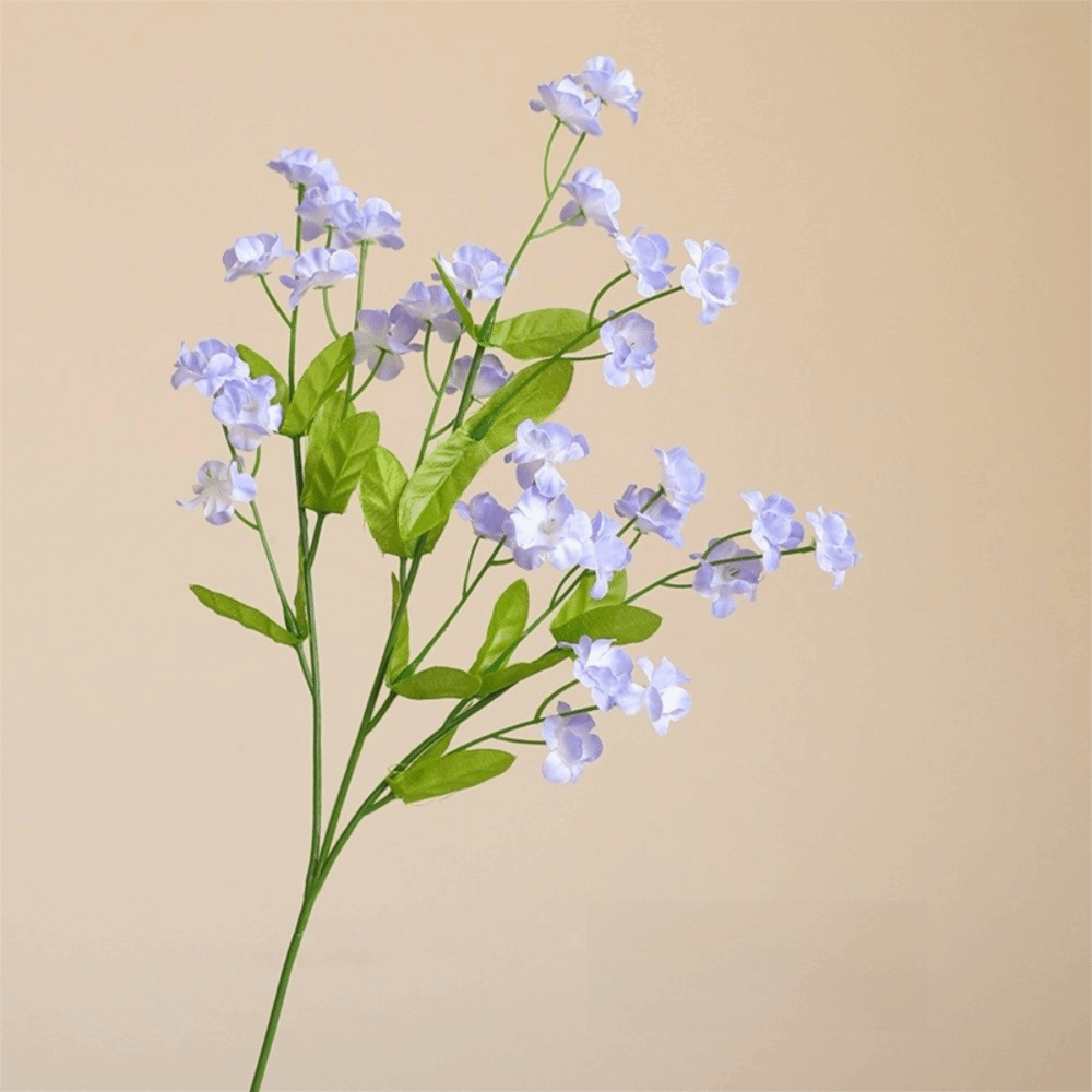 Real Touch Forget-Me-Not Artificial Forget-Me-Not Flowers 47cm Silk Floral Bouquets Long Branch DIY Simulation Flowers Wedding: Brown