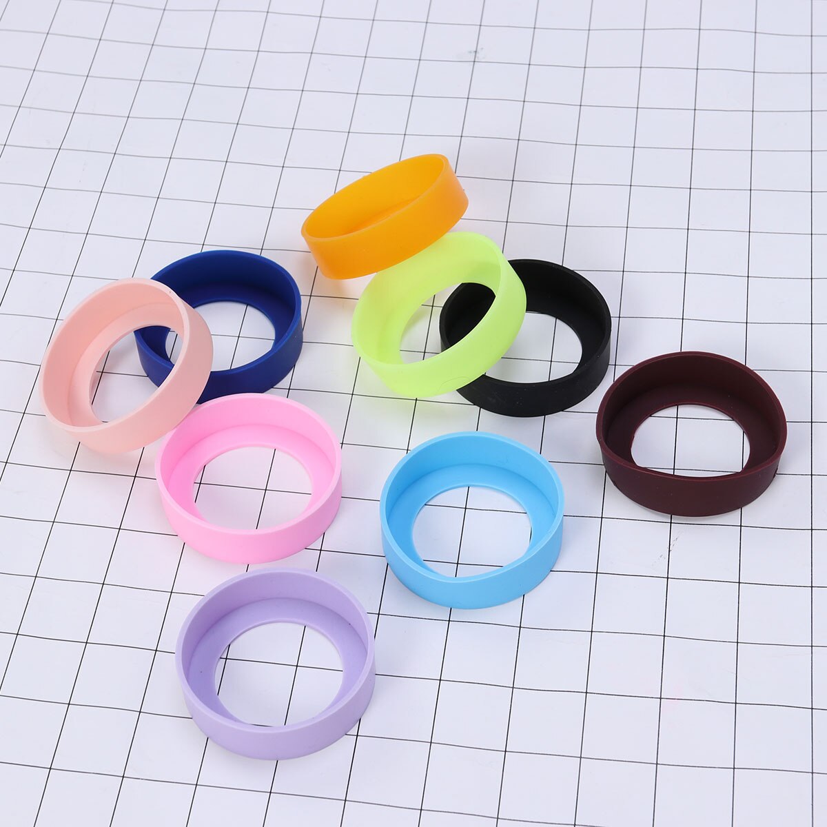 5 stk silikon varmebestandig koppematte vannflaskeholder isolasjonsmatte sklisikker kopp kruscoaster 65mm ( tilfeldig farge)