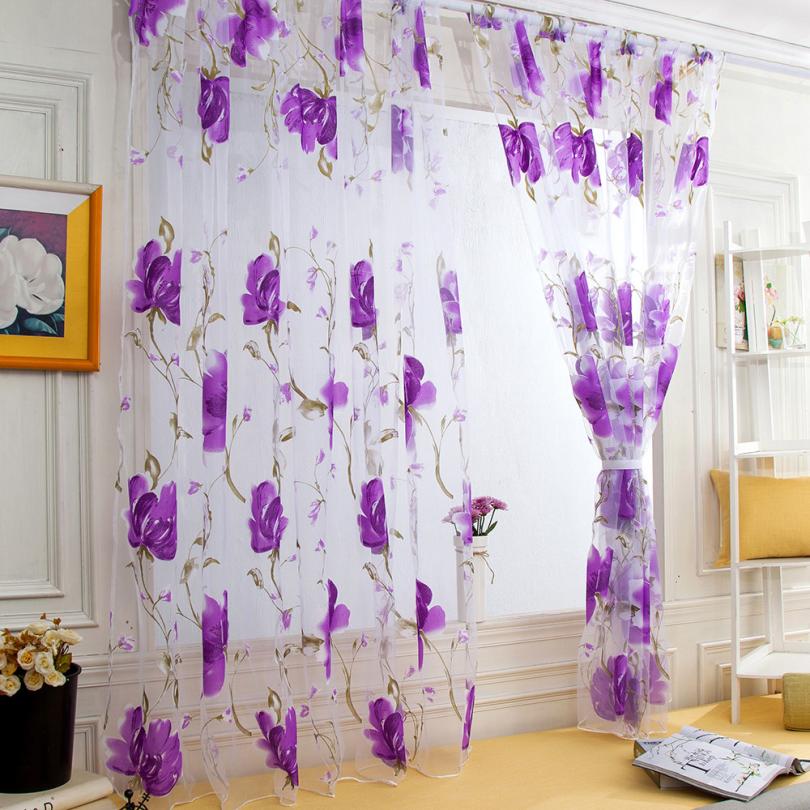 1 STKS 200 cm x 100 cm Wijnstokken Bladeren Tulle Deur Window gordijn Drape Panel Sheer Sjaal Valletjes Gordijn Voile gordijn