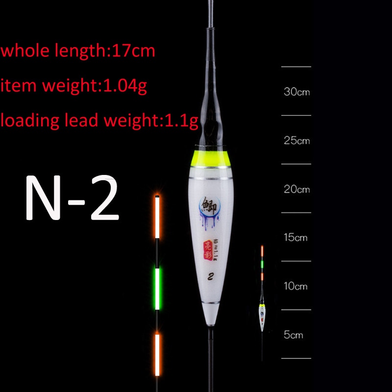 Fladt vand karpe crucian nat fiskeri float led elektrisk float lys fiskeredskab lysende elektronisk float  + cr425 batteri