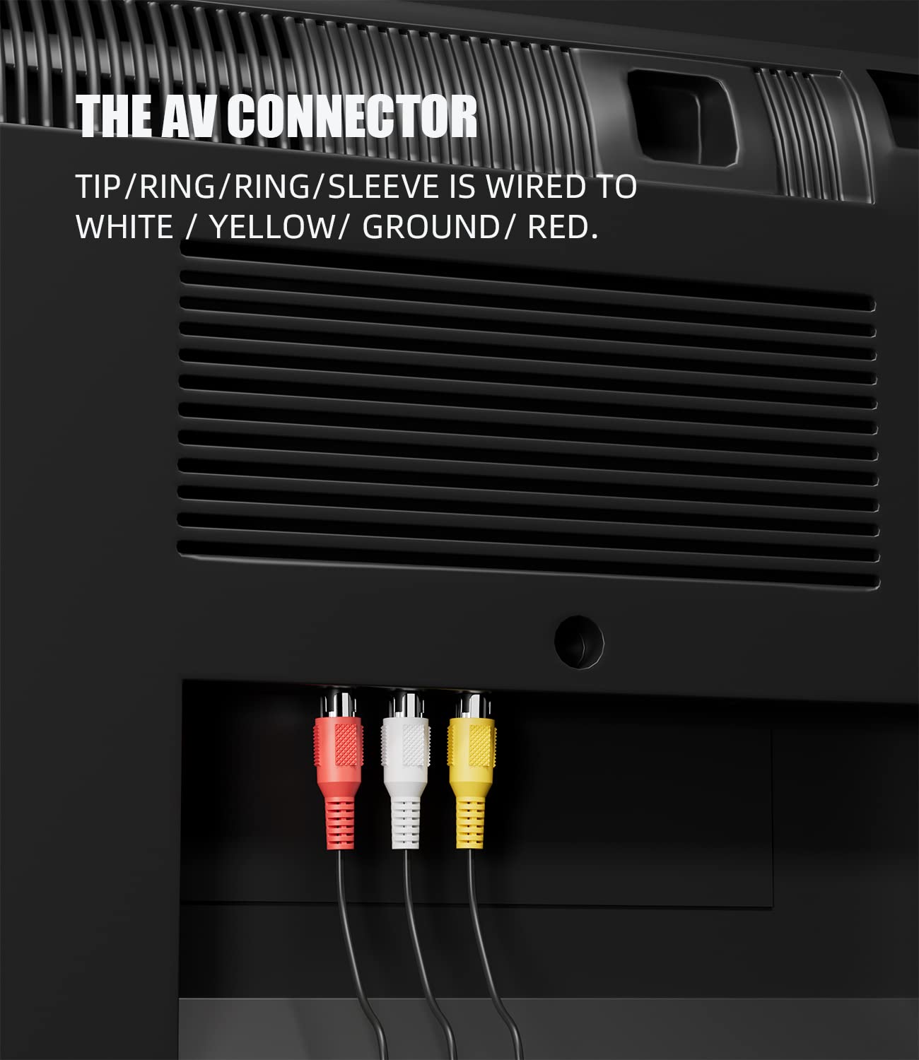 Cavo di uscita audio video AV da 4 poli da 3,5 mm a 3RCA, cavo da 1/8" TRRS a 3 RCA maschio per videocamera set-top box TV