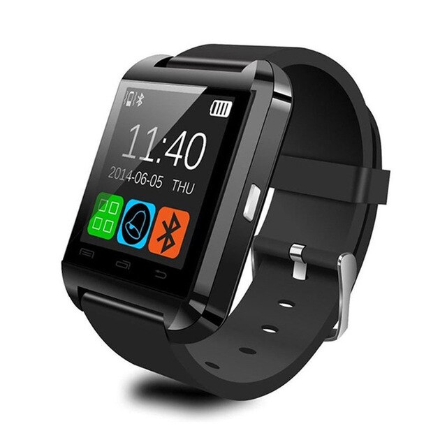 U8 Bluetooth Smart Horloge Mannen Vrouwen Stappenteller Touch Screen Sport Intelligente Horloge Telefoon Smartwatch Voor Android Ios Met Doos: Black