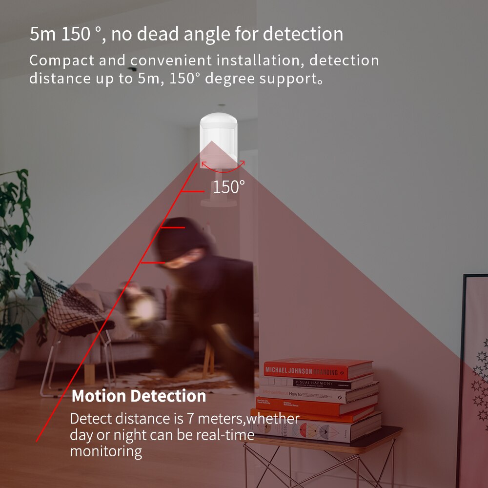 Zigbee – capteur de mouvement intelligent sans fil, pour alarme de sécurité domestique, compatible avec l&#39;application Tuya Smart Life