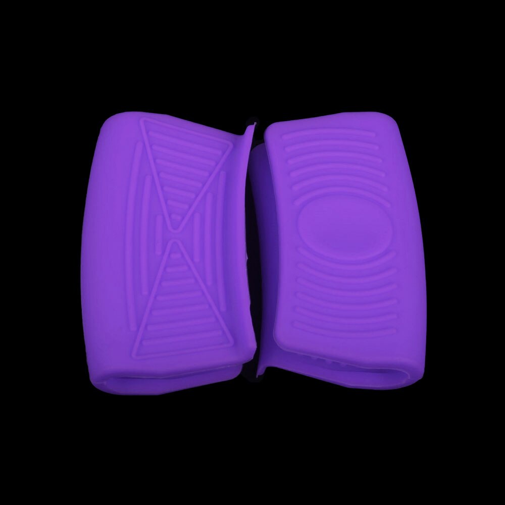 Silicone world Grip Silicone Pot Holder Sleeve Insulation Non Slip Pot Glove Anti-Scalding Pan Handle Cover Grip Kitchen Tools: Purple
