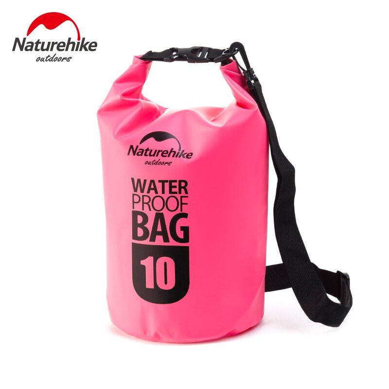 NatureHike 5L 10L 20L Waterproof Bags Swimming Bag Shoulder Bag 500D PVC Tarpaulin Storage Ocean Pack waterproofbag pouch: 10L Pink