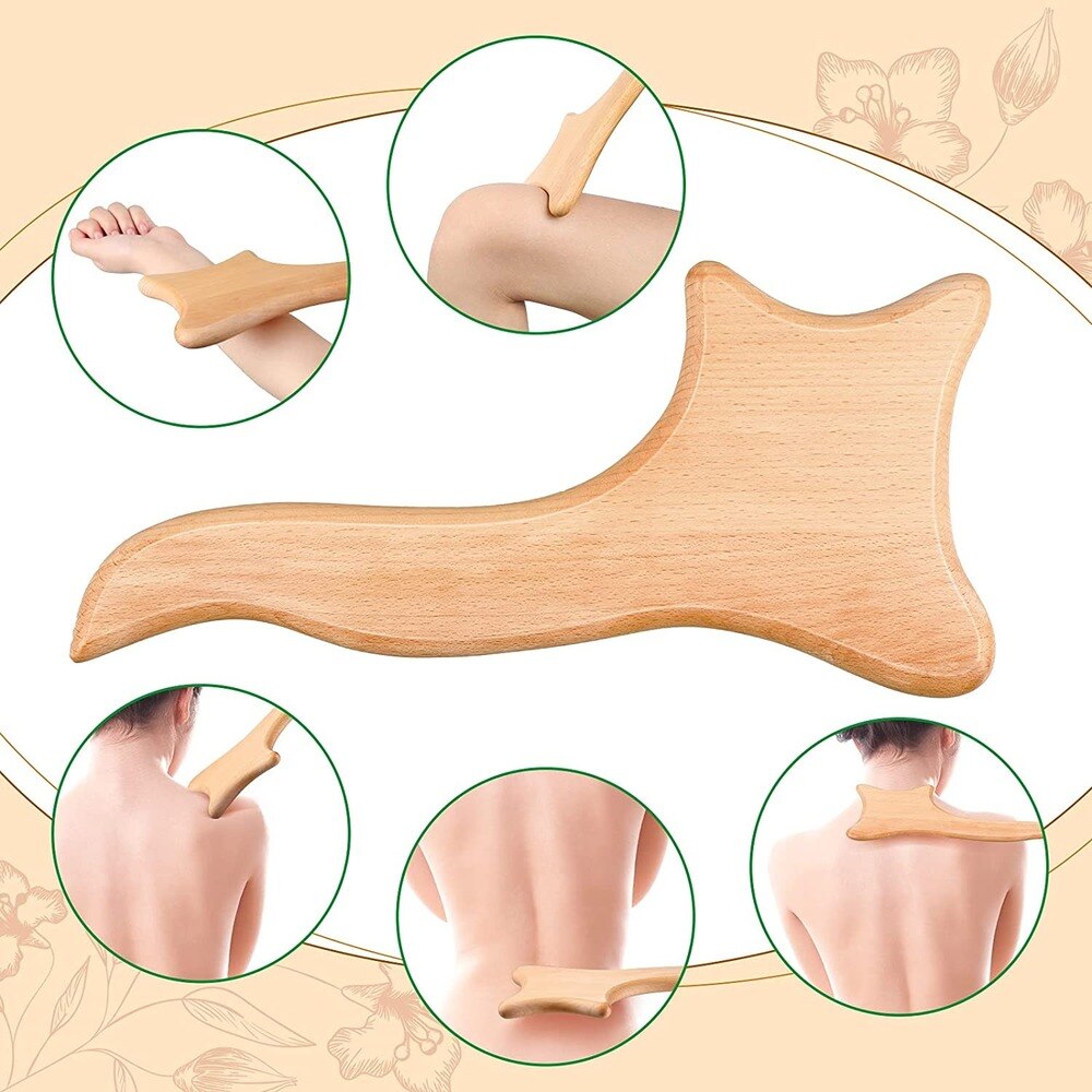Wooden Gua Sha Massager Wood Scraper Therapy Massage Tools for Legs Arms Back Muscle Lymphatic Drainage Anti Cellulite Massage