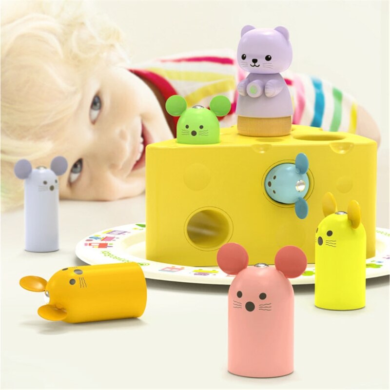 Kot i mysz gra ser labirynt zabawki dla dzieci wczesna edukacja zabawa interakcja dla małych chłopców dziewcząt 4-10 lat