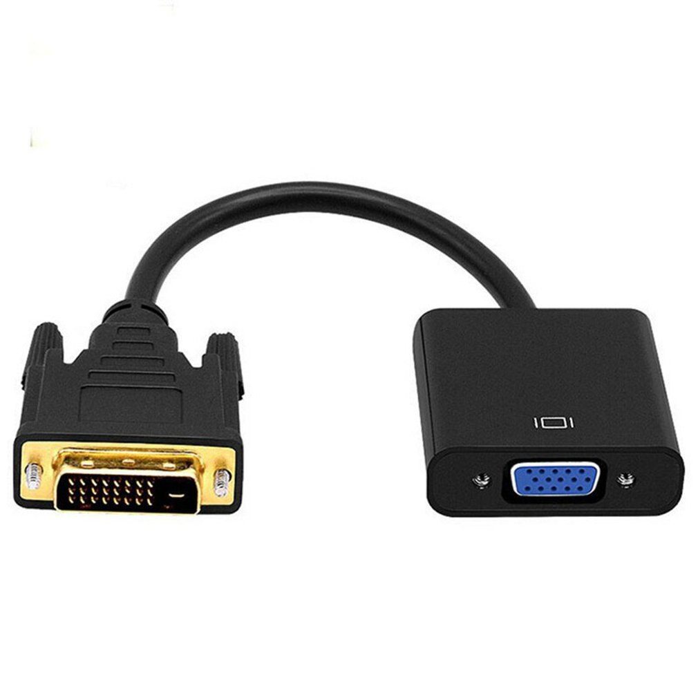 DVI-D Adapter DVI To VGA Full Hd 1080p Cable Videos Converter 24 + 1 25 Pin To 15 Pin Cable Converter Computer DVI To VGA