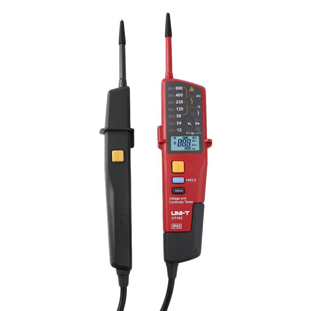 Testeur de continuité de tension numérique LCD UT18C UNI-T, multimètre à plage automatique de Rotation de Phase RCD