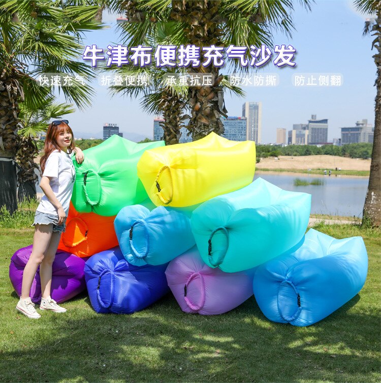Lazy Style Sofa Outdoor Portable Air Bed Net Red Air Bag Lunch Break Cot Holds Inflatable Bed