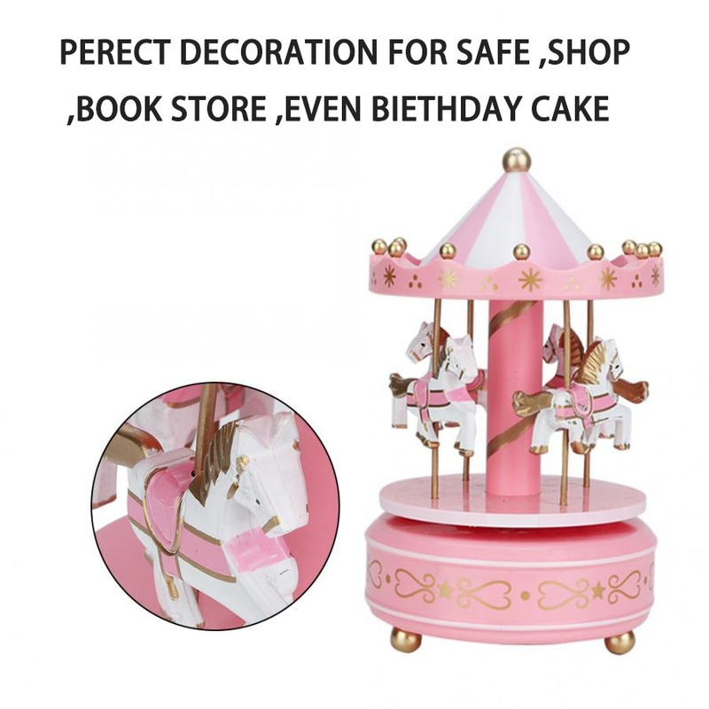 Merry-Go-Round Houten Muziekdoos Speelgoed Kind Baby Game Home Decor Carousel Horse Music Box Kerst Bruiloft