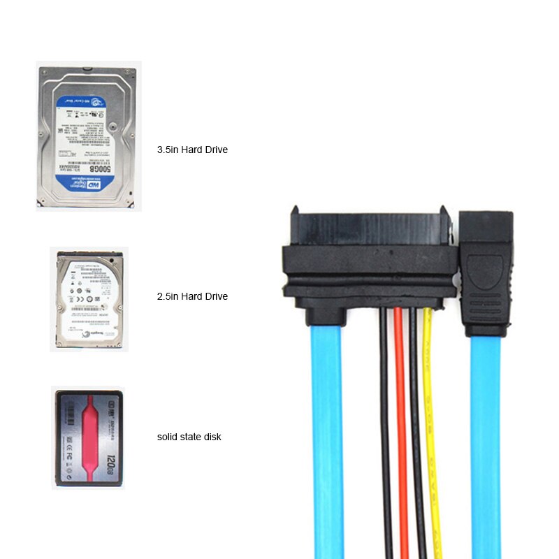 ATA vers SAS 7 broches SATA 29 broches Famale 4 broches câble connecteur mâle adaptateur convertisseur pour disque dur adaptateur de câble d'alimentation