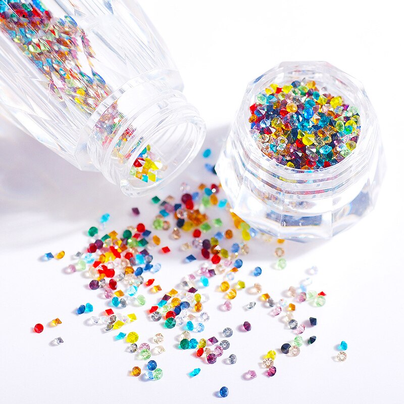 Glass ab krystall spiker kaviar perler neglekunst dekorasjoner gjør-det-selv-edelstener gjør-det-selv skjønnhet bittesmå rhinestones 3d mikro nisse negler dekorasjon