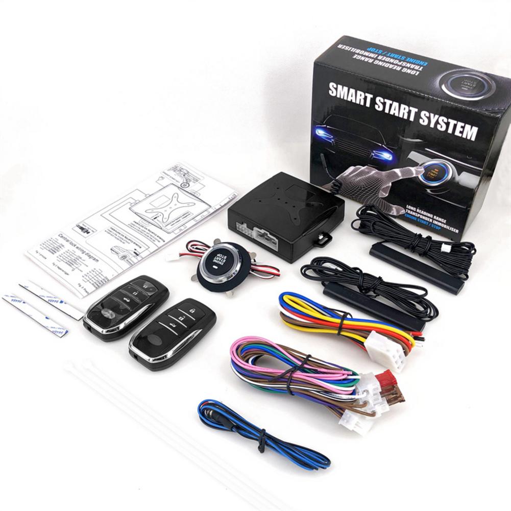 Auto 12V Suv Keyless Entry Systeem Motor Start Alarmsysteem Push Een-Knop Start Systeem Remote Starter Stop auto Accessoires