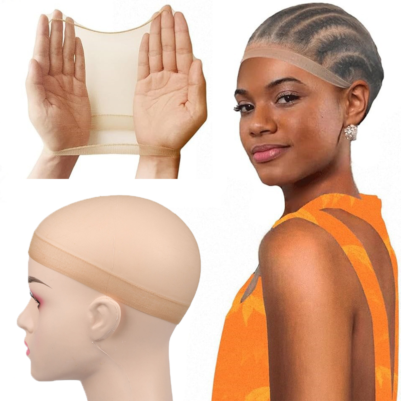 Red elástica para el cabello para mujer, gorro tejido con forro negro, redes para el cabello cómodas, gorro de peluca de rejilla con extremo abierto,: Jet-black