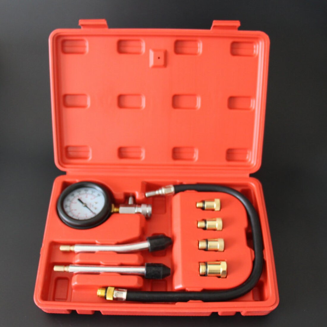 Gasoline Engine Compression Tester Auto Petrol Gas Engine Cylinder Automobile Pressure Gauge Tester Automotive Test Kit 0-300psi
