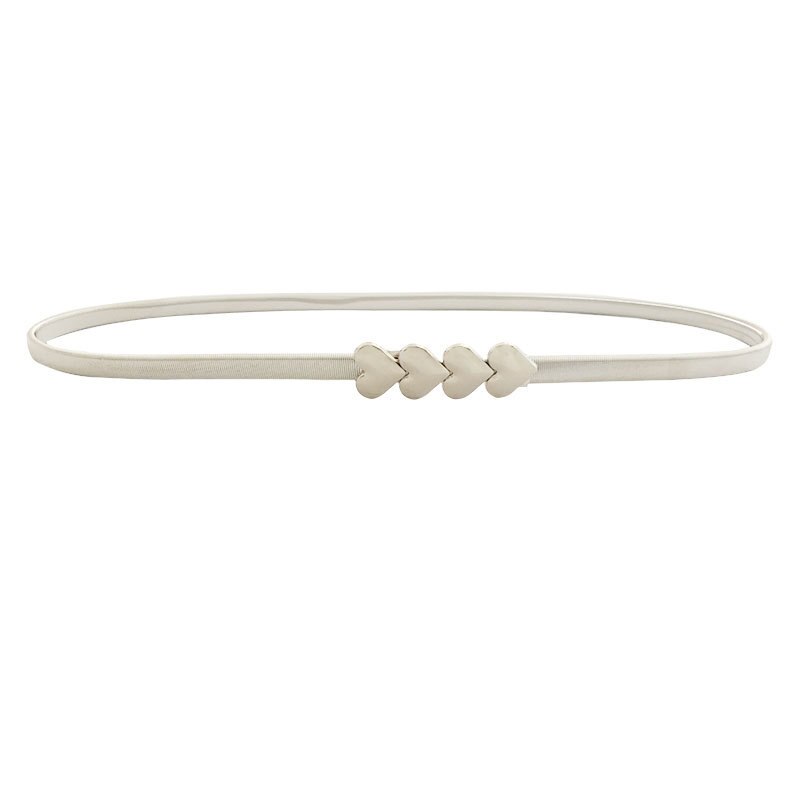 Cinturón elástico de metal para mujer con forma de flor y hoja, Cinturón fino con forma de flor y hojas, para boda: style 12 silver