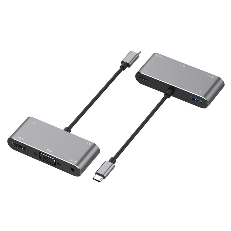 Type-C To HDMI -compatible VGA Hub Three In One Docking Station Usb-C For Apple Xiaomi Notebook To Projector Mobile Phone docki