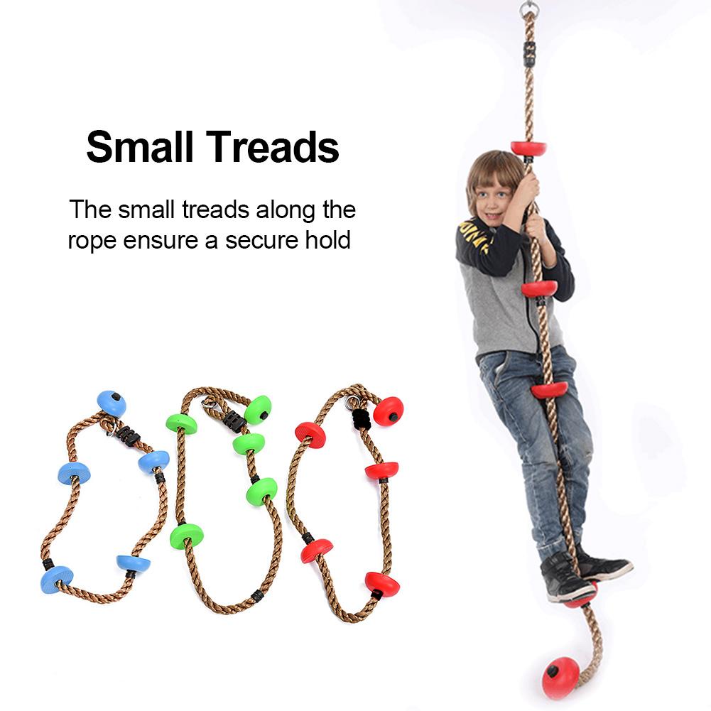 Cuerda de escalada para niños con gancho de seguridad superficies de rodadura Material resistente a la intemperie cuerda de escalada