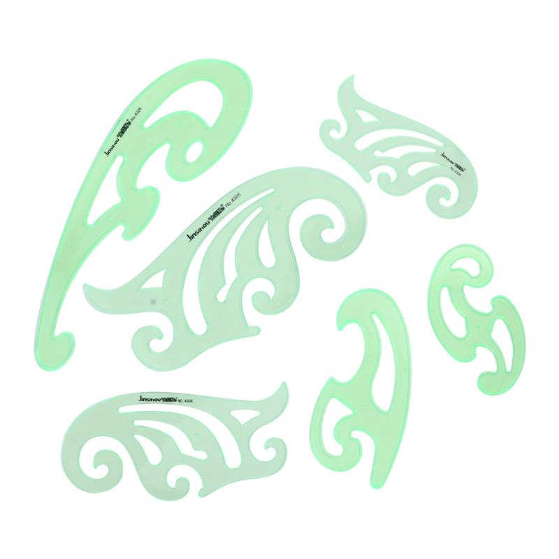 6Pcs Drawing Template Stencil Geometric Stencils Multiple Shapes Drawing Tools Multifunctional Drawing Ruler