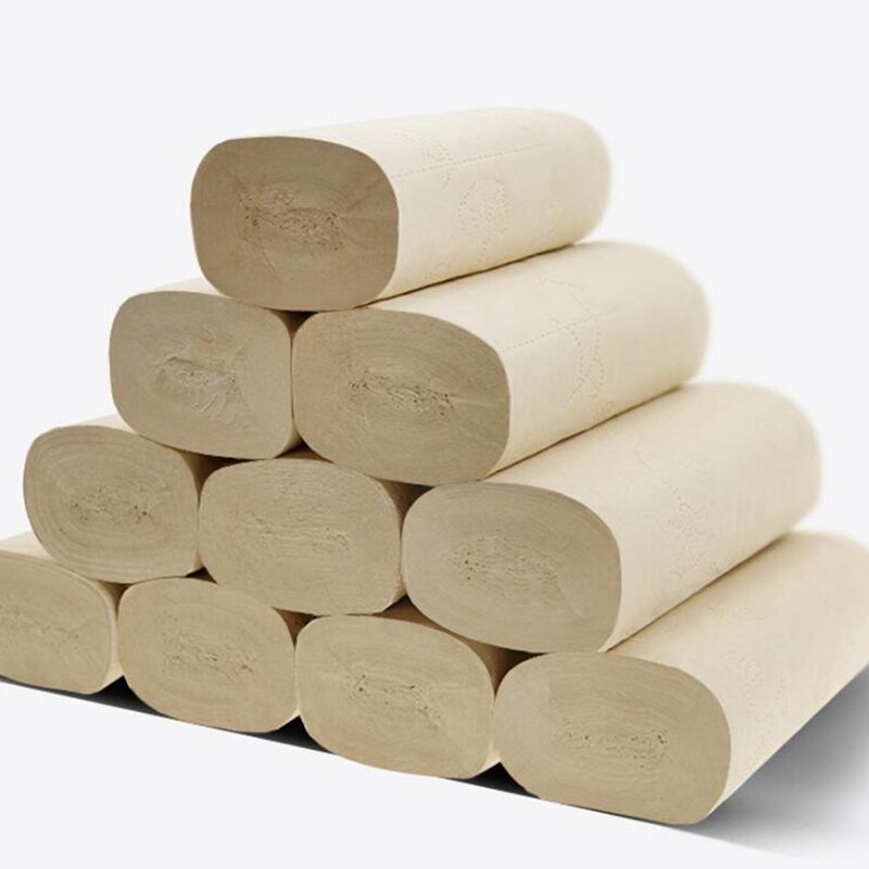 2 muestras (20 rollos) de papel higiénico, pulpa de bambú Natural para el hogar, rollo de papel higiénico sin núcleo