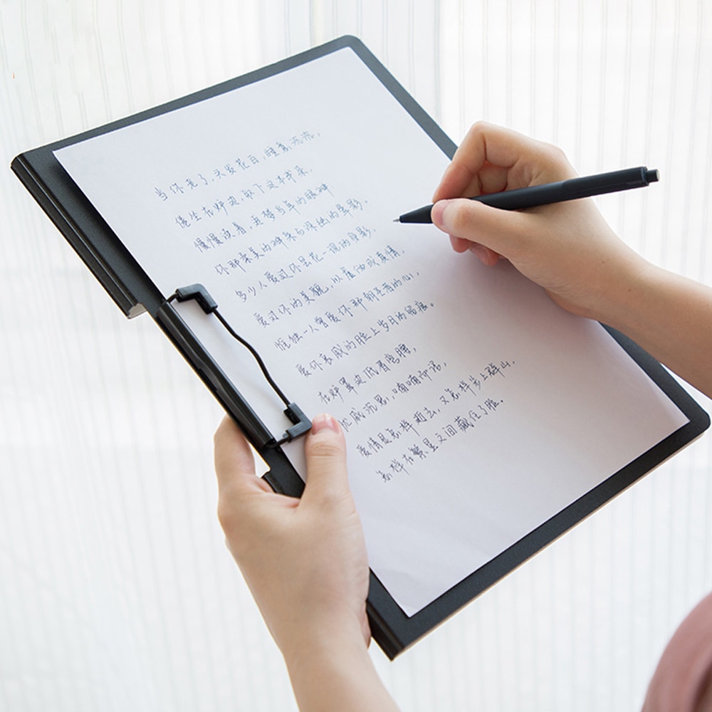 Horizontal A4 Folder 3 Layers Thick Matte Texture Folder Portable Pad Portable Pen Tray Office Metting File Pocket