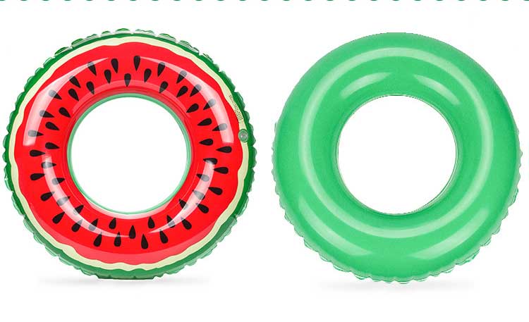 Pool flyder dejlig vandmelon svømmering voksen/barn tyk svømmering flyderinge oppustelig legetøj redningskrans 60 ~ 90cm pvc