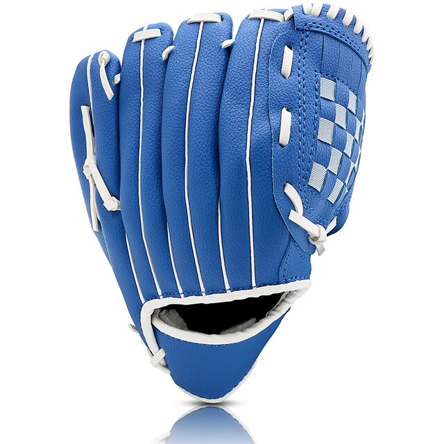 Outdoor Baseball Handschoen Maat 9.5/10.5/11.5/12.5 Softbal Sport Praktijk Apparatuur Linkerhand Voor Man Vrouw volwassen Kind Training: Blauw / 9.5 Inches