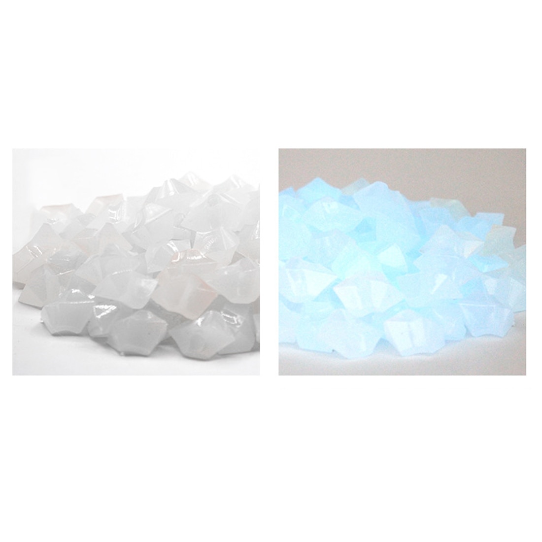 300Pcs 14mm Luminous Night Stones Glow in The Dark Pebbles Glow Gravels Garden Landscaping Decoration Artificial Cobblestone: White