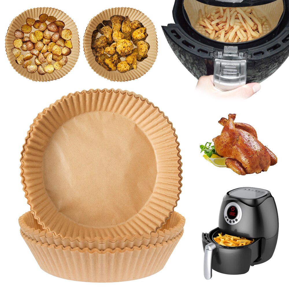 30/50PCS Paper Tray for Air Fryer Baking Silicone Oil Paper Tray Food Grade Greaseproof Oven Food Blotting Paper Baking Tool