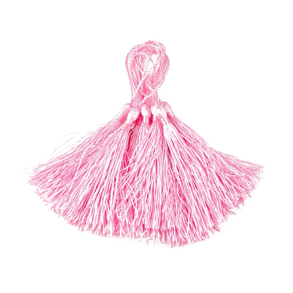 10Stck gemischte farbe 13cm Hängenden seil Seide Quasten Randbereich näHenne Knall quaste trimmen schlüssel quasten für DIY Verschönern vorhang zugang: Hellrosa