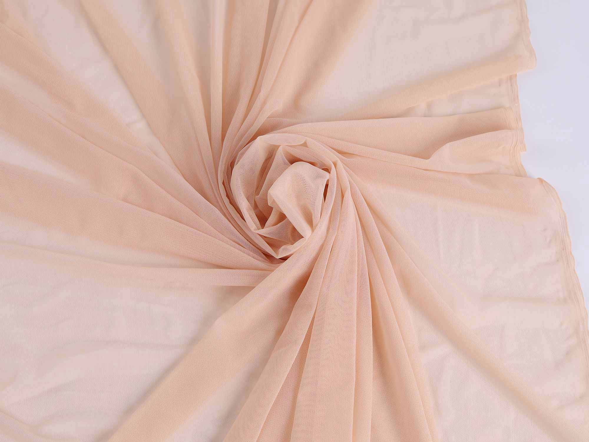 Bright color 4 way Stretchy Nylon Spandex Mesh Fabric high-elastic net fabric sold BY YARD: Light nude