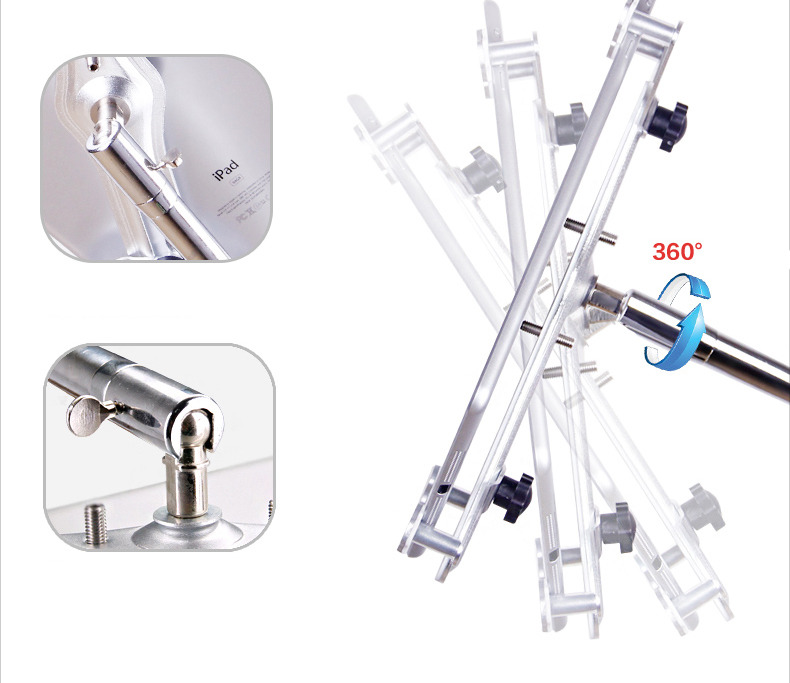 Pieno di Metallo Lungo Braccio Flessibile 120 centimetri 4-11 pollici Per Smartphone/Tablet Supporto Universale di Rotazione Letto Comodino Pigro stand per iPad Air 1 2 3