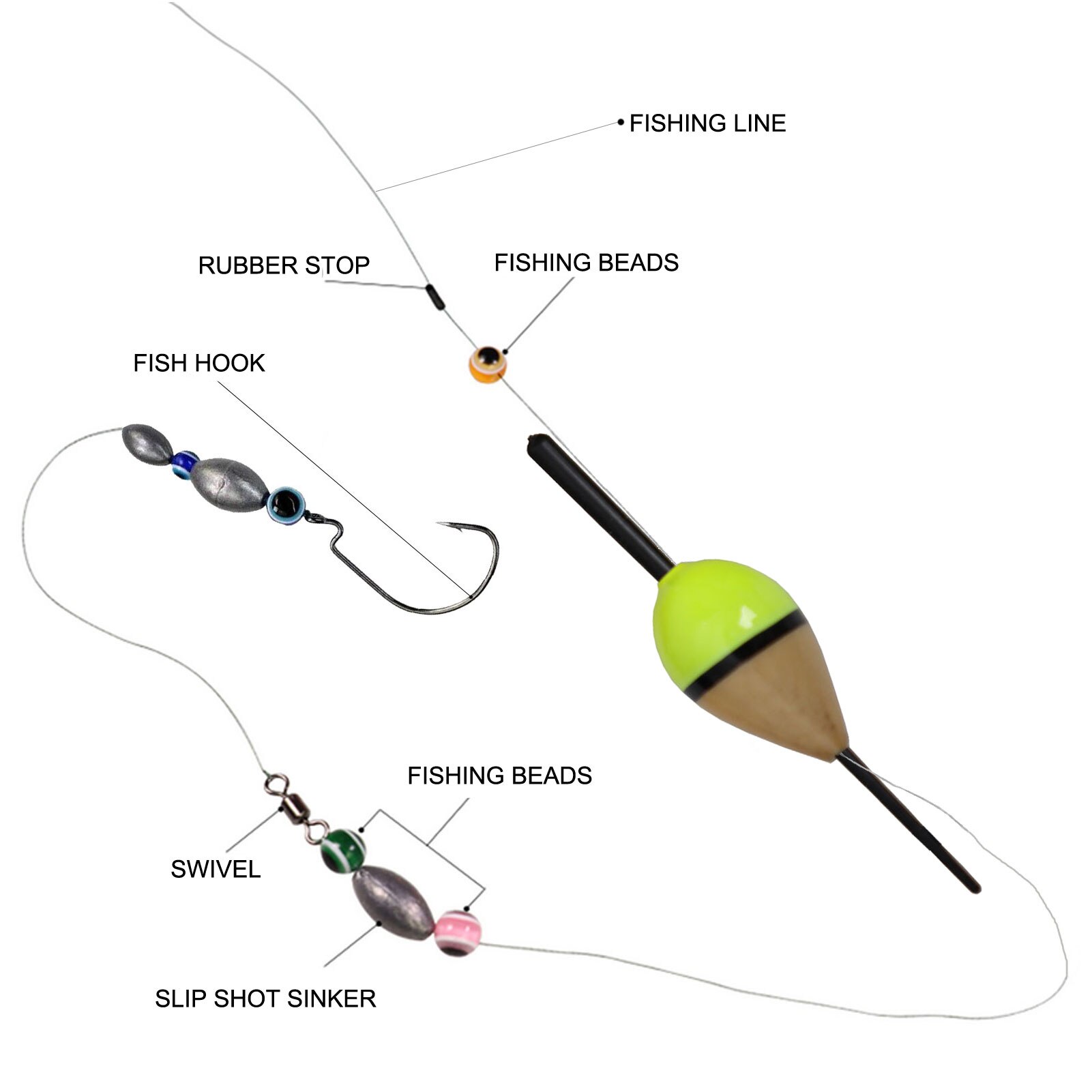 Flotteur en liège de pêche, 10 pièces/ensemble, bouée de Balsa éclairée, 1.5g/8.3 cm, accessoires de matériel de pêche