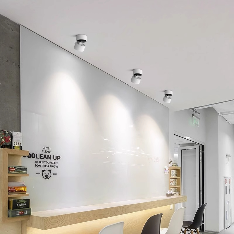 Surface mounted spotlight adjustable angle single folding ceiling downlight household without main light aisle ceiling light