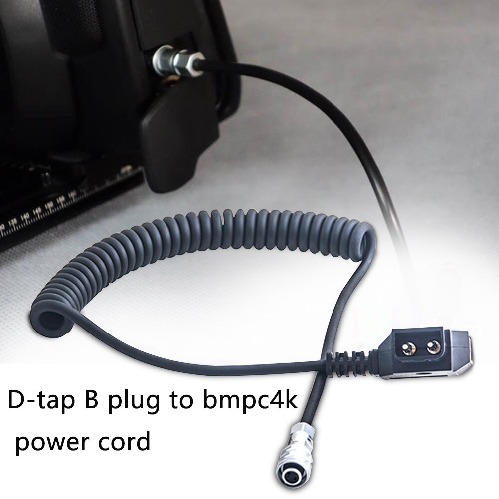 D Tap To BMPCC 4K Pocket Cinema Camera ABS Practical 14.8V Safe Durable Portable Flexible Power Cable 2 Pin Spring Wire Coiled