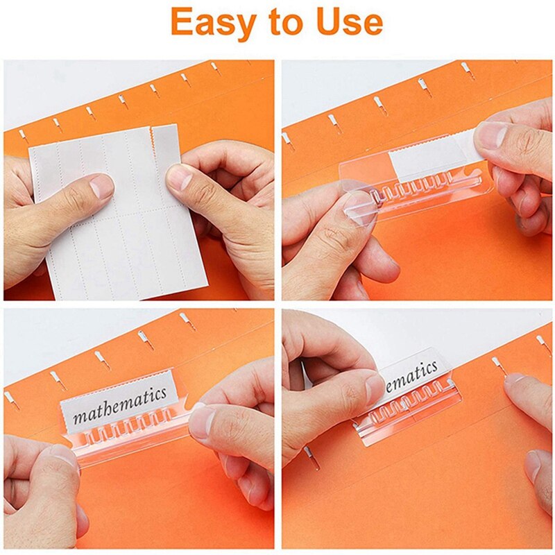 120 Sets Multicolor Hanging File Folder Tabs with Blank Inserts 2 Inches Plastic Hanging File Tabs for Hanging Folders