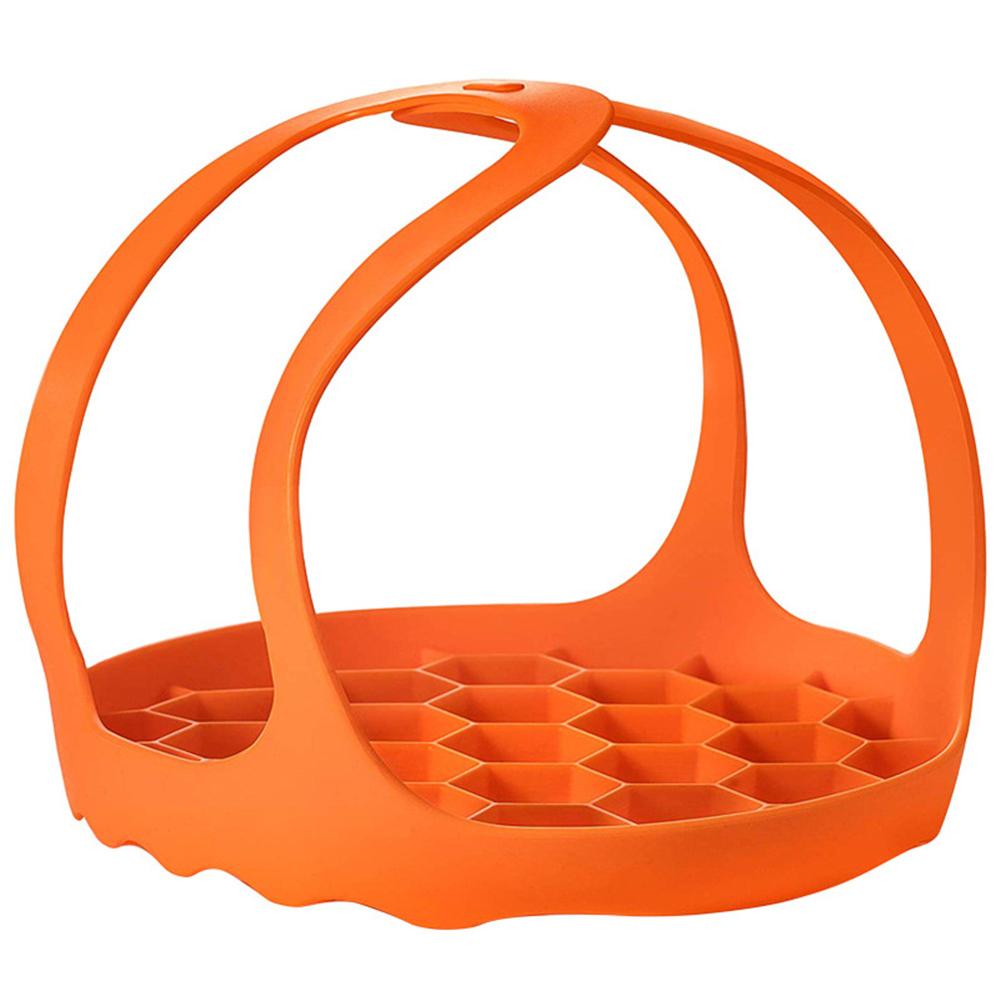 Pressure Cooker Sling Silicone Steamer Lifter Accessories Cookers Kitchen Drain Pad Crock Pot Heat Insulated Mat Egg Rack: Orange