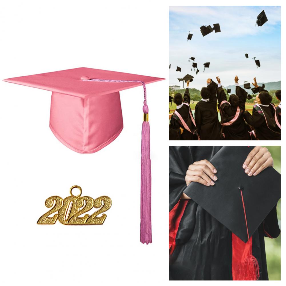 Memorable Adult Bachelor Graduation Cap With Tassels Fabric Coloful University Doctor Academic Graduation Hat for Student