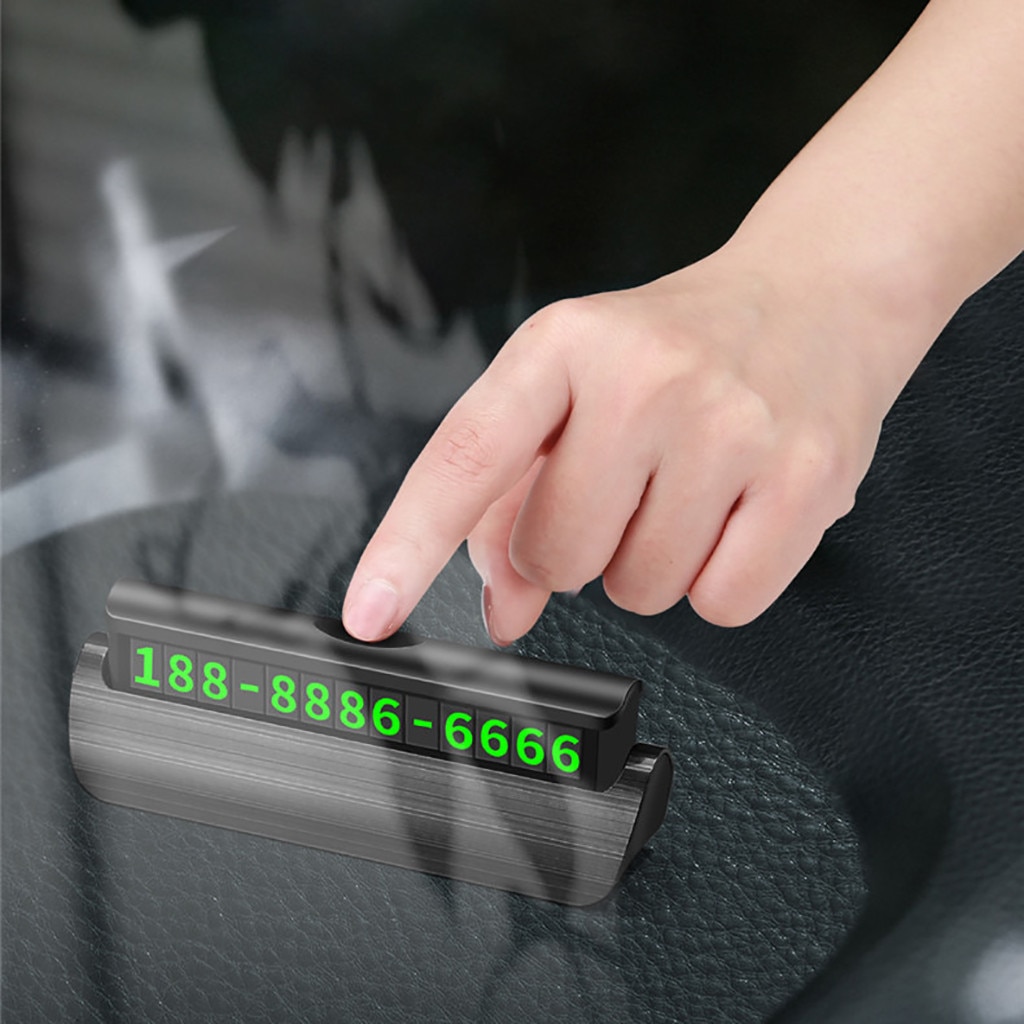 RUNDONG AUTO ACCESSORIES Universal Temporary Parking Card Magnetic Heat Resistant Stop Sign Fluorescent Automatic Phone Holder