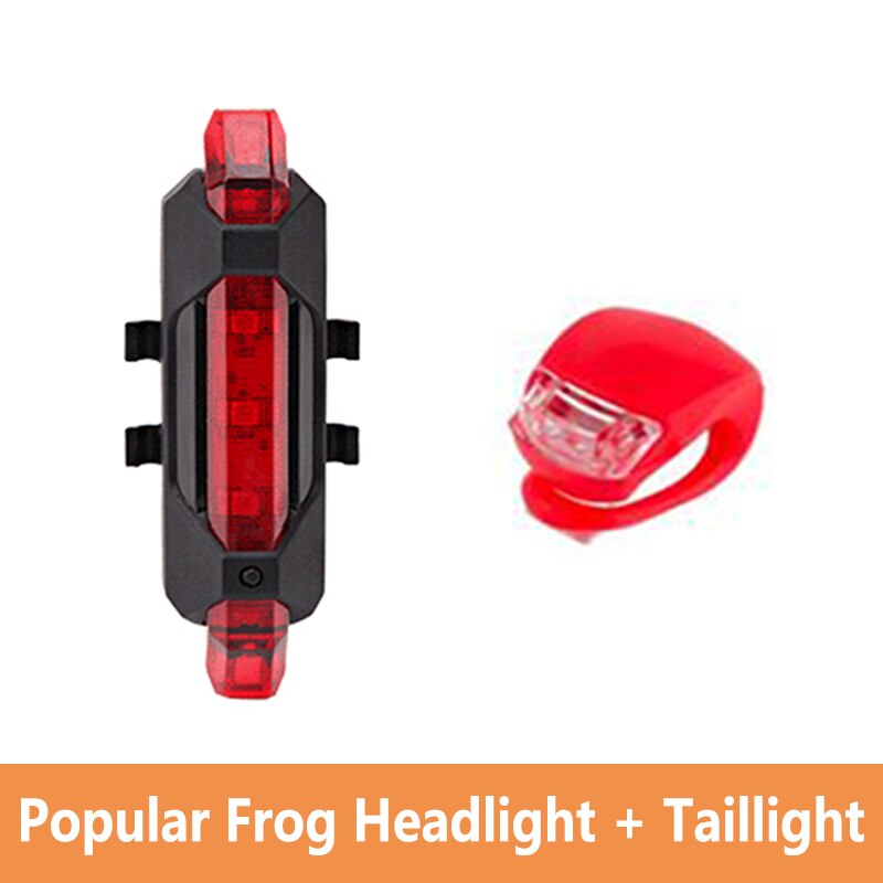 Waterproof Bike Silicone Frog Light 3Model Bicycle Front Lamp Headlight Rear Tail Lights Safety Warning Flashlight Cycling Light: set02