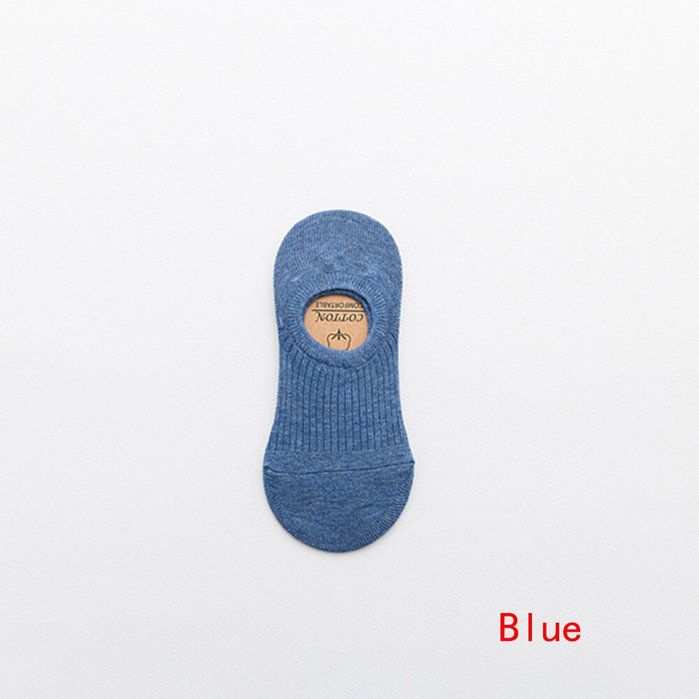 1 Pair Soft Women Socks Solid Color Shallow Mouth Breathable Comfortable Socks Women Cotton Non Slip Boat Cotton Socks: blue