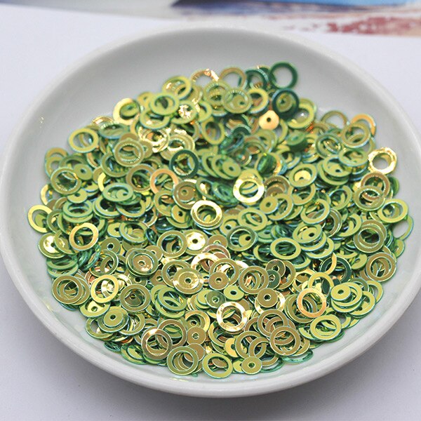 20 G/pak Multi Mix 3Mm 4Mm 5Mm 6Mm Pailletten Kleurrijke Platte Ronde Losse Sequin Naaien Bruiloft ambacht, vrouwen Kledingstuk Accessoires: dark green