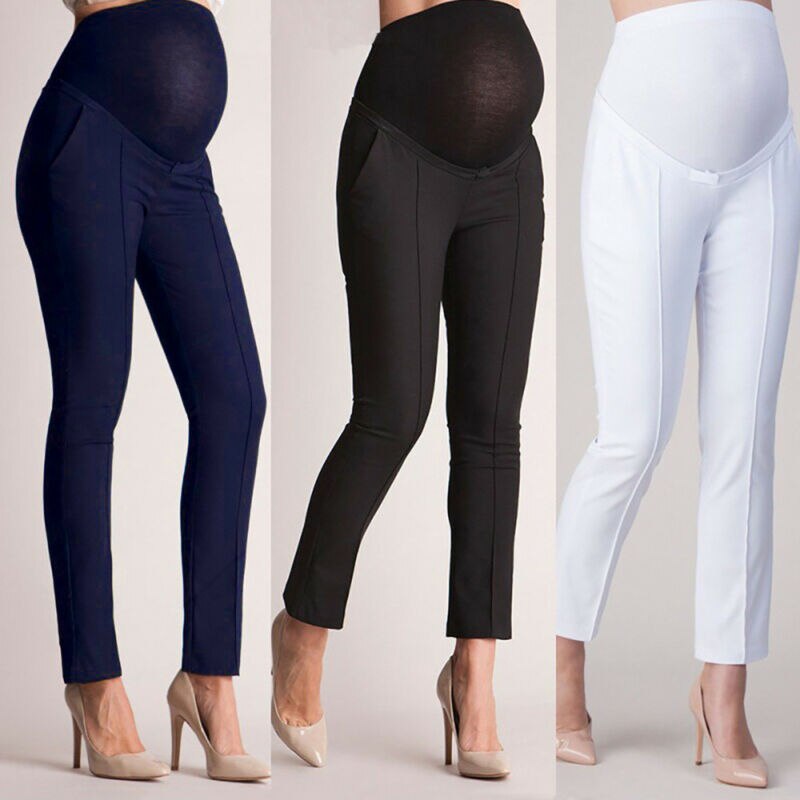 Calça capri feminina grávida, calça casual trabalho escritório