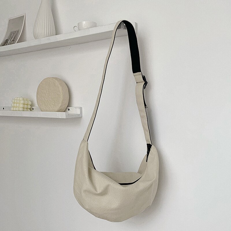 Dorywczo płótno Hobos Crossbody torby dla kobiet kluska kształt torba na ramię pani duża pojemność Tote kobieta torba duża torebka