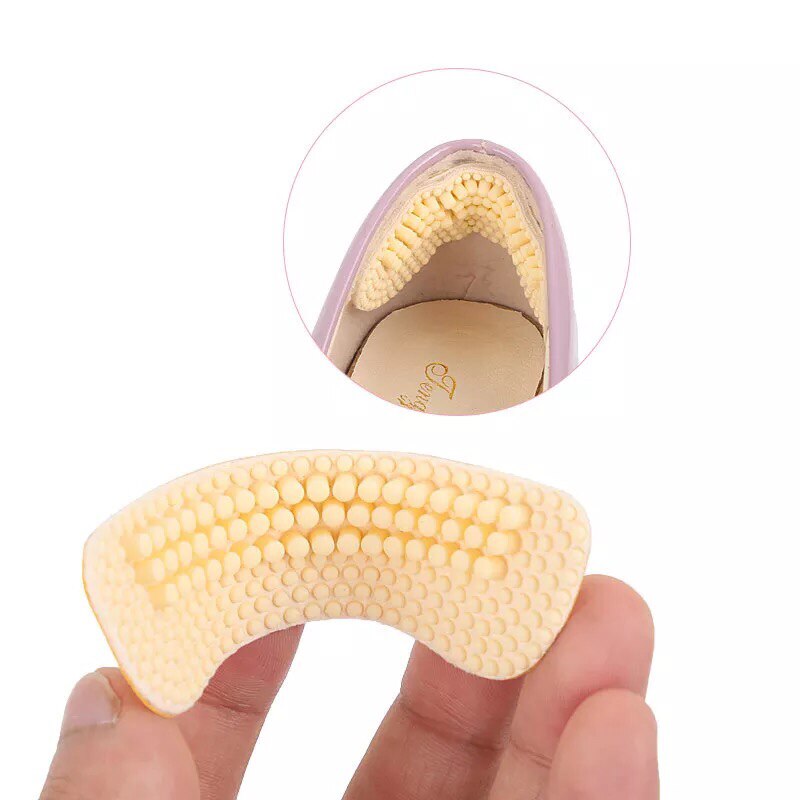 1Pair Massage Silicone Inserts Soft Sticky Silica Gel Fabric Shoe Pads Liner Grips Back Heel Inserts Insoles