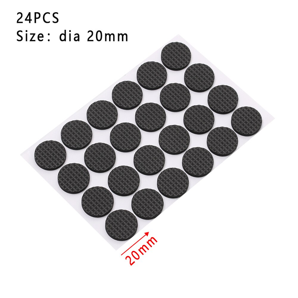 1-24Pcs Zelfklevende Meubilair Been Voeten Tapijt Viltjes Anti Slip Mat Bumper Demper Voor Stoel Tafel protector: dia 20mmX24pcs