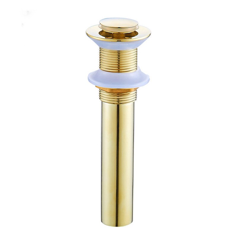 QUANXUNHE Bathroom Sink Drain Stopper Vessel Vanity Pop Up Drain Overflow Gold Matt Black Chrome Bronze Rose Gold tub shroom: Gold mini