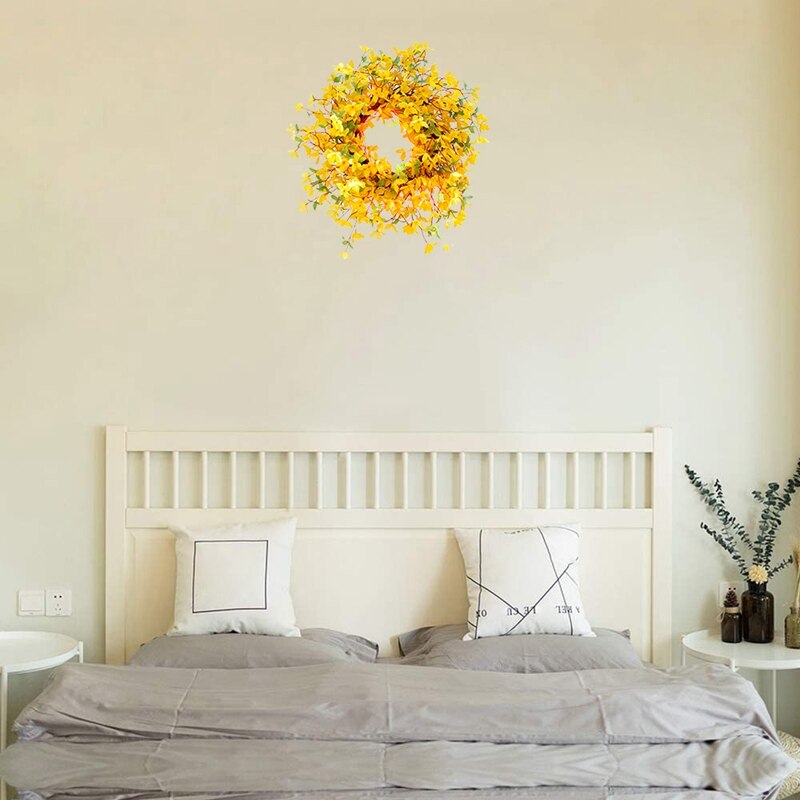 Forsythia krans vinter jasminum krans til rustik forår sommer bondegård hoveddør bryllupsfest hjem væg indretning