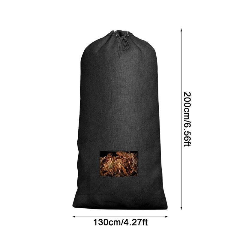 Universal Lawn Tractor Leaf Bag Large Capacity Mower Grass Catcher Pouch Reusable Yard Waste Leaves Collection Organizer